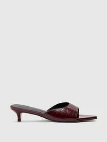 CUCCOO CHICEST Pre-Pointed Toe Slim Heel Women's High Heel Sandals, Versatile - Burgundy - View 6