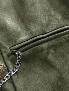 Manfinity AFTRDRK Vestă bărbătească cu două rânduri de nasturi și decorațiuni cu lanț