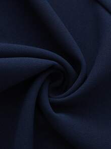 Franclia 女士休闲基础款衬衫（天蓝色）+修身金属纽扣装饰阔腿裤（藏蓝色），两件套通勤装 - 藏蓝色 - 查看 8