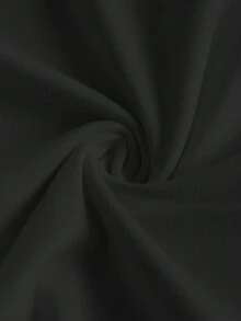 SHEIN LUNE Women's Casual Rhinestone Heart Embellished Drop Shoulder Long Sleeve T-Shirt, Suitable For Valentine's Day,Graphic Tees,Casual - Black - View 7