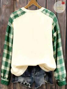 EMERY ROSE 全新纯色渐变蓬松装饰圆领长袖套头衫，适合节日和日常穿着 - 彩色 - 查看 2