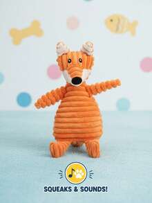 PETSIN Cute Fox Plush Dog Toy With BB Sound And Chewing Function, Interactive Pet Supplies