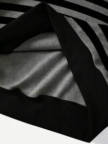 少女拉链半开襟落肩长袖休闲条纹宽松卫衣 - 彩色 - 查看 5