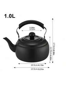 1个带滤网的不锈钢茶壶，用于冲泡和煮茶，耐用的厨房用具，带手柄，现代设计，适用于餐厅、酒店、电磁炉、商用茶壶，也适用于户外和露营。 - 彩色 - 查看 7