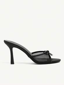 CUCCOO CHICEST Ladies Solid Color Bow Decoration New Summer Leisure Fashion Non-Slip High Heel Sandals Party Spring Shoes Spring Break EasterSpring Summer New Shoes Vacation Women Wedding Shoes Easi For EasterTie