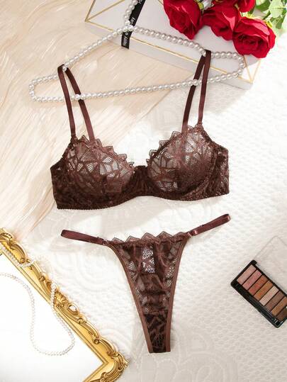 Seduluxe Kanten BH Slipje Underwear Set Underwire Verleidelijke Lingerie view 8