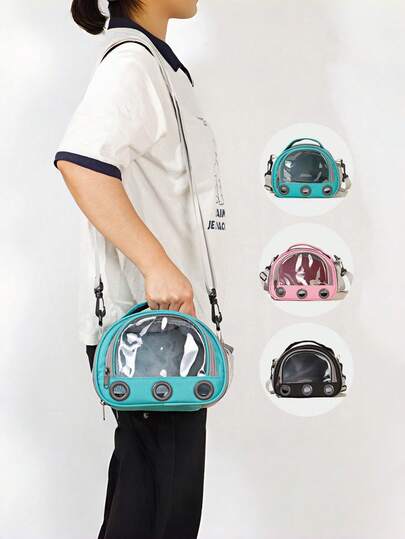 1 pieza Bolsa portadora de tela Oxford portátil para mascotas pequeñas como hámsteres y loros, bolsa para gatos