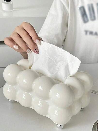 1pc,Light Luxury Tissue Box, Home Daily Use Desktop Tissue Storage Box, Suitable For Bedroom, Living Room And Car, Home Decoration, Kitchen Gadgets Storage