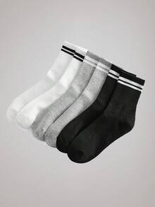 Officeau 5 Pairs Thick Chunky Knit Socks, Warm & Casual Unisex Mid Tube Socks For Fall & Winter, Men's Stockings & Hosiery Spring To Summer - Multicolor - View 2