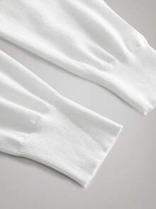 Officeau Men Fall Casual Solid V Neck Sweater - White - View 4