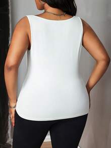 Truni Top tank de cuello scoop unicolor - Blanco - Ver 2