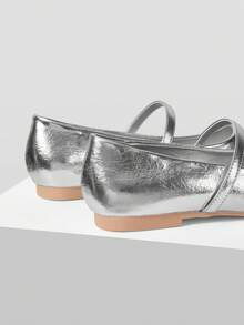 MOTF PREMIUM Bailarinas de punta cuadrada de piel sintética - Plateado - Ver 8