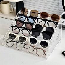 一体式透明亚克力时尚眼镜框、透明眼镜收纳盒、眼镜展示盒、眼镜框、珠宝展示架、眼镜展示方案、透明水晶镜框、透明设计 - 無色 - 查看 1