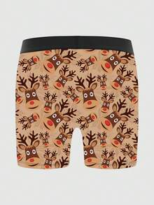 1pc Men's Christmas Element Boxer Briefs - Multicolor - View 2