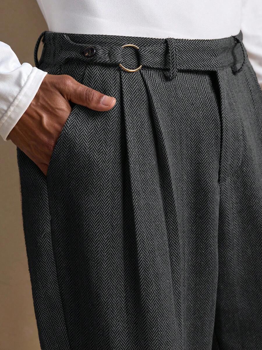 AKNOTIC Business Casual Men's Fashionable Versatile Commuter Jacquard Trousers