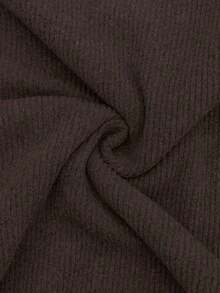 Manfinity Dauomo 男士纯色纽扣半开襟长袖休闲百搭T恤 - 咖啡棕 - 查看 4