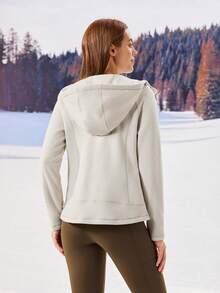 OutZeal Women Winter Thermal Outdoor Fleece Christmas Outfit Long Sleeve Camping Hiking Zip Up Jacket With Pocket - Apricot - View 7