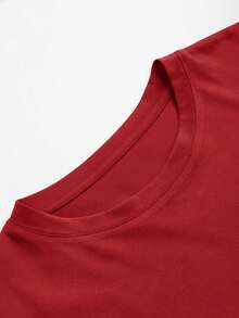 Resyla Women's Waist Cinched T-Shirt, Cute Retro American Style Fashion Commuter American College T-Shirt With Star Pattern, Spring/Summer - Red - View 3