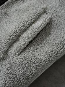 PAVTROS 男士休闲撞色抓绒拉链外套，秋冬男士街头风抓绒拉链外套 - 黑色 - 查看 7