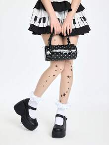 ROMWE Portable Polka-Dot Small Bag 2024 New High-Grade Contrast Color Cylinder Bag Spice Joker Fashion Commuter Handbag - Multicolor - View 1