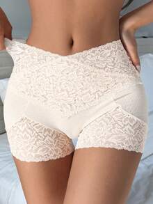 DAZY 女士轻盈塑身蕾丝三角裤塑身裤 - 白色 - 查看 1