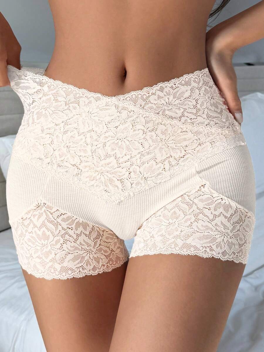 DAZY 女士轻盈塑身蕾丝三角裤塑身裤 - 白色 - 查看 1