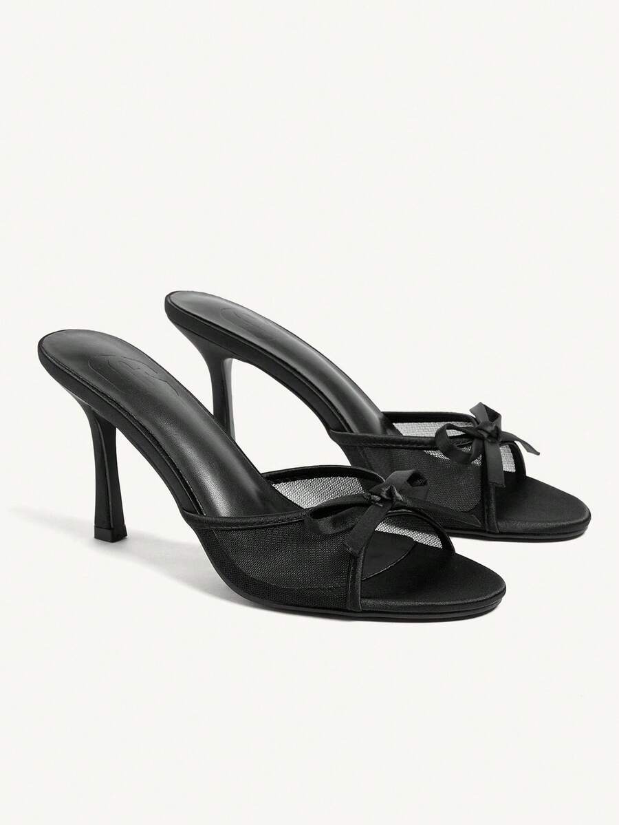 CUCCOO CHICEST Ladies Solid Color Bow Decoration New Summer Leisure Fashion Non-Slip High Heel Sandals Party Spring Shoes Spring Break EasterSpring Summer New Shoes Vacation Women Wedding Shoes Easi For EasterTie