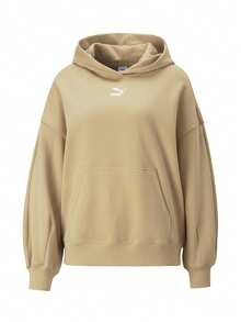 Puma Classics Women's Hoodie Beige - Brown - View 1