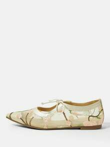 Styleloop Women's Pointed Toe Casual Flats, Versatile For Office And Commute - Beige - View 2