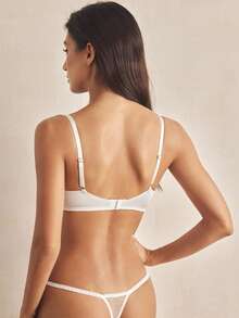 Charlaine Áo ngực hở lưng kiểu Pháp ren mỏng gợi cảm lãng mạn cho nữ Áo ngực ban công Áo ngực ren Áo ngực lót - trắng - Xem 2