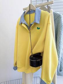 Resyla 秋冬新款休闲学院风女式卫衣 - 黃色 - 查看 4