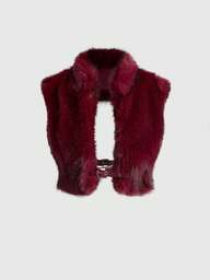 ROMWE Grunge Punk Y2K Sexy Backless Furry Halter Crop Top