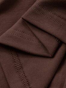 DAZY 3pcs Lace Patchwork Robe, Camisole & Pants Women Sleepwear Set - Brown - View 6