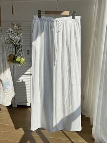 Comfortcana 大码女式抽绳直筒裤