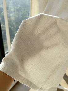 Comfortcana 大码休闲宽松亚麻抽绳裤 - 杏色 - 查看 7