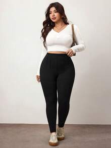 Enliva 大码休闲通勤纯色高腰舒适裤，秋季女装高弹面料长裤，适合圆润身材曲线，兼容苹果型圆臀/2026/新年