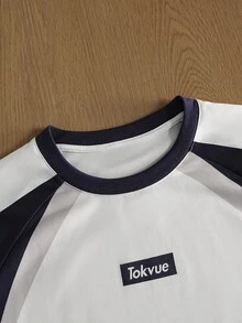 TOKVUE T-shirt à imprimé lettres et blocs de couleurs pour homme - Blanc - Voir 8