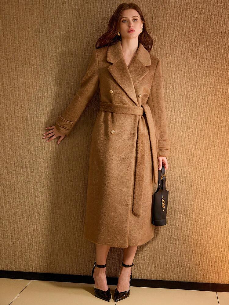 WOOL OVERCOAT WITH METAL BUTTON DECORATION