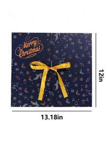 Calendário do Advento de 24 Dias de Natal - Conjunto de Presentes Festivos de Férias, Sem Penas, Decoração Externa Autônoma, Tema de Árvore de Natal e Papai Noel, Sem Alimentação, Perfeito para Embrulhar Presentes, Presente Surpresa DIY (Caixas Vazias - Requer Seus Próprios Presentes, Não Incluídos), Fitas Amarelo Escuro ou Amarelo Claro Entregues Aleatoriamente