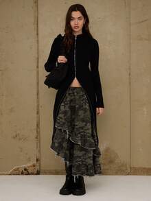 COUREZ Long Sleeve Shrunken Rib Hoodie Midi Dress/Y2K Fall Winter Clothes For Women Black Dress Cute Cozy Winter Outfit Going Out Party Outfits New Years