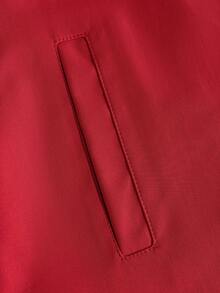 TOKVUE Manfinity Streetrush 男士美式休闲工装夹克，红色拉链户外风衣，秋季 - 紅色 - 查看 5