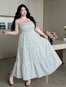 Vibekara 大码休闲吊带长裙+系带衬衫两件套 - 黑與白 - 查看 3