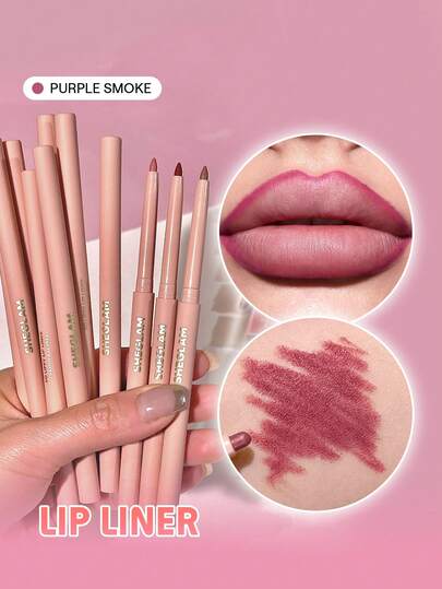 SHEGLAM قلم تحديد الشفاه So Lippy-قلم تحديد الشفاه الكريمي غير اللامع أرجواني دخاني عالي الصبغة لا يتلاشى بسهولة حريري ناعم غير لامع مكياج الشفاه حفلة عيد الميلاد قلم تحديد الشفاه روج,محدد,قوس شفايف علامة تجارية جمال مكياج ميكب مستحضرات تجميل للنساء الفتيات مثالي لفصل الشتاء الربيع مثالي ل- Y2K أزياء أنيقة رمضان هدية حفلة جاهز أفضل لون