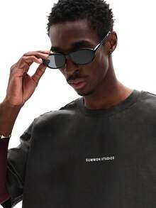 SUMWON 优质重磅基础款短款圆领短袖T恤，背面印有文字