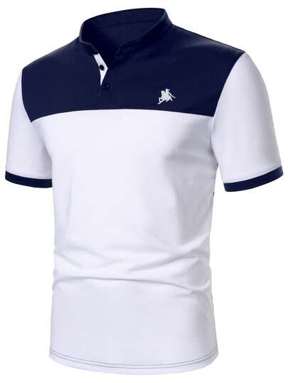 Manfinity Mode Camisa Polo Casual de Estilo Streetwear Fashionable