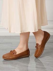 Sleekvia Mångsidiga platta loafers för kvinnor - Brun - Visa 3