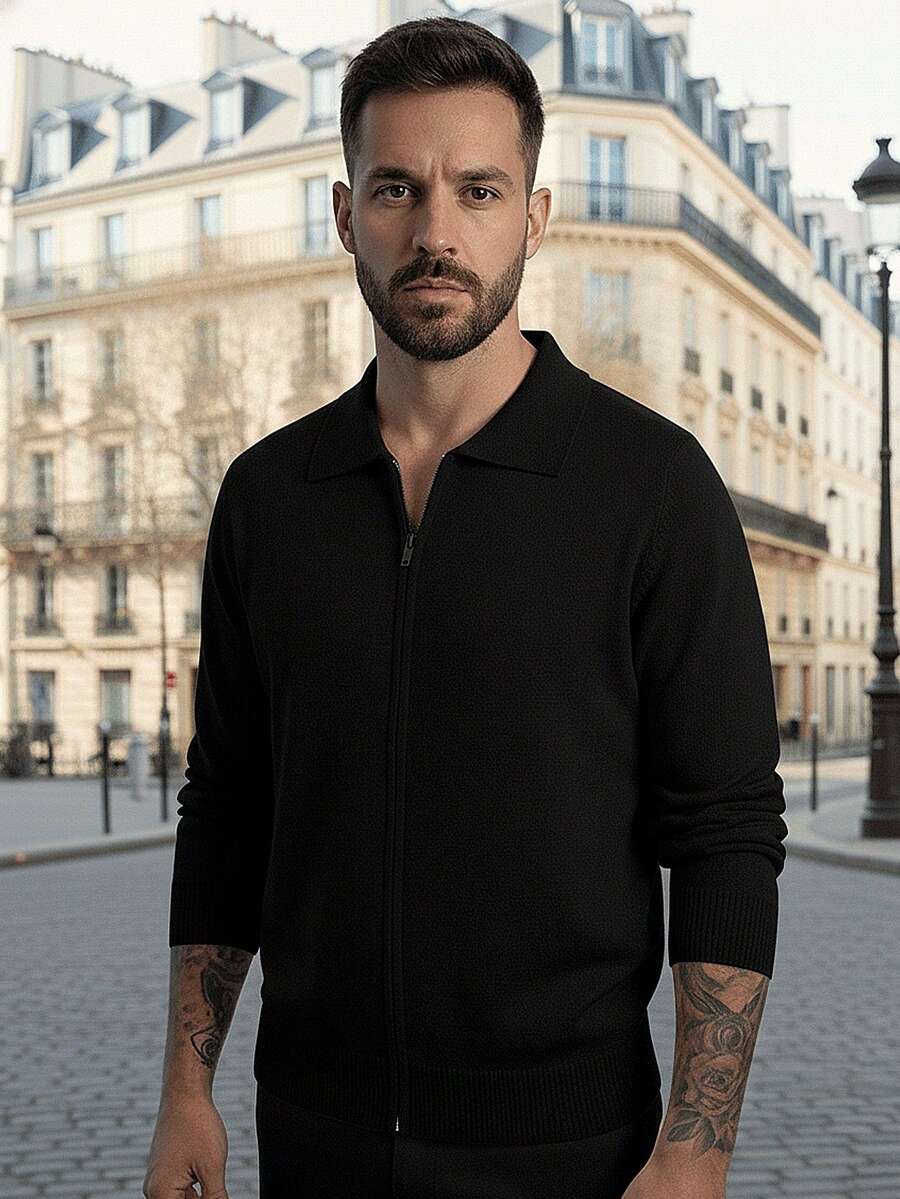 Men Cardigans - Black - View 1