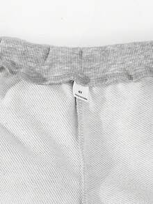 2pcs/Set Girls Casual School Style Black Straight Leg Patchwork Pants