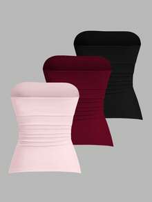 Sweetra Top tubo casual y versátil para mujer - Multicolor - Ver 2