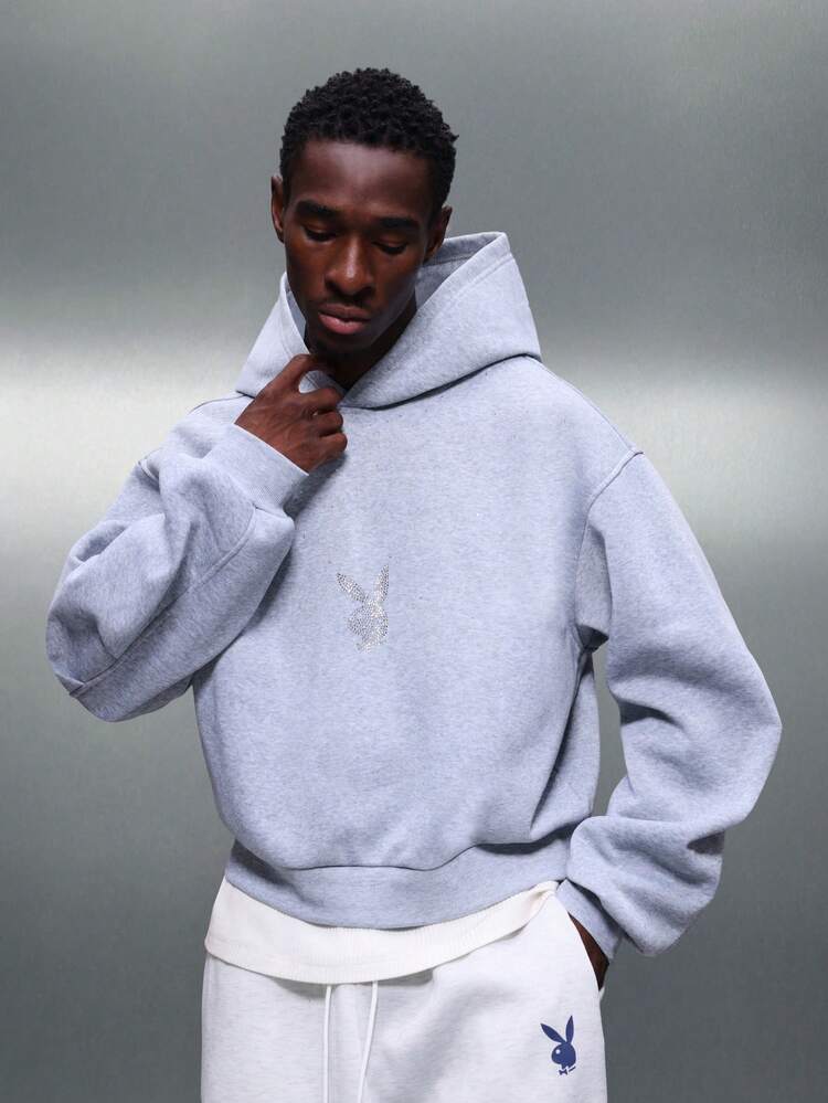 PLAYBOY X SUMWON Pullover Hoodie With Rhinestone Details